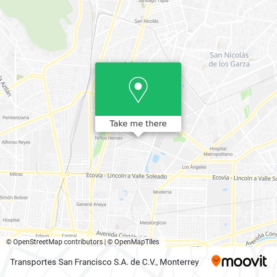 Transportes San Francisco S.A. de C.V. map