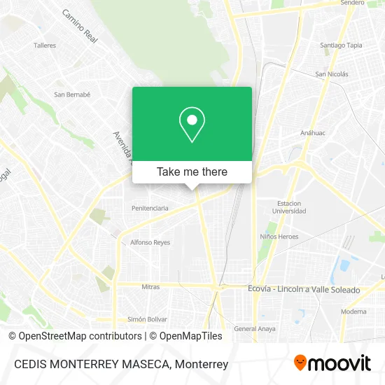 CEDIS MONTERREY MASECA map