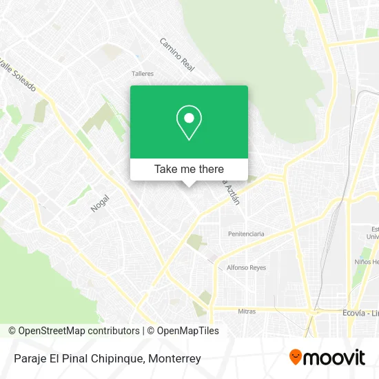 Mapa de Paraje El Pinal Chipinque