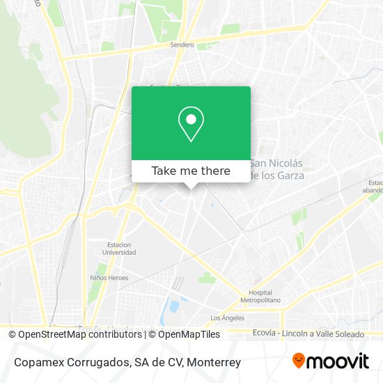 Mapa de Copamex Corrugados, SA de CV