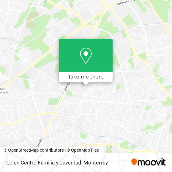 CJ en Centro Familia y Juventud map