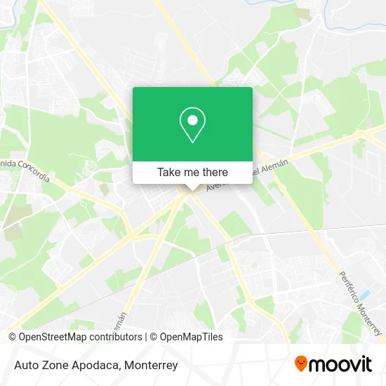 Auto Zone Apodaca map