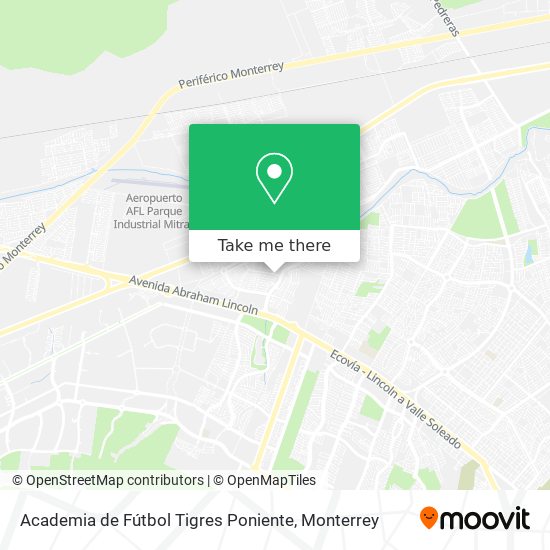 Academia de Fútbol Tigres Poniente map
