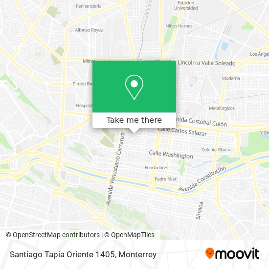 Santiago Tapia Oriente 1405 map