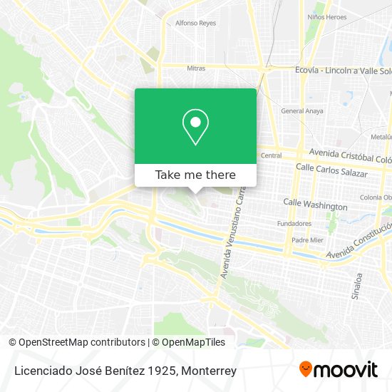Licenciado José Benítez 1925 map