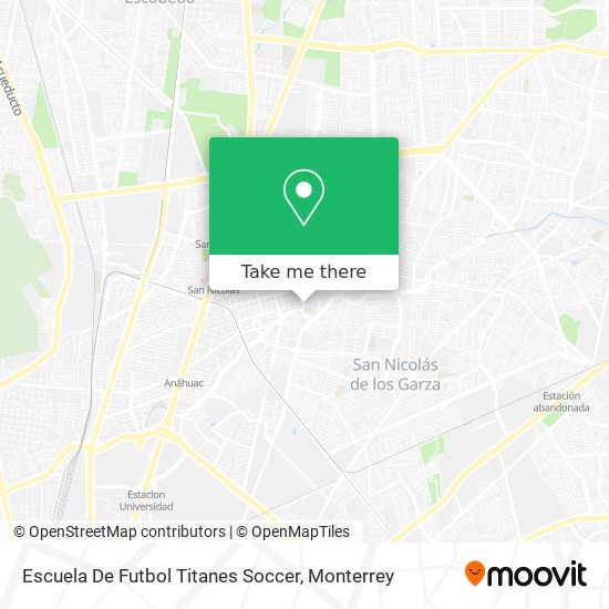 Escuela De Futbol Titanes Soccer map