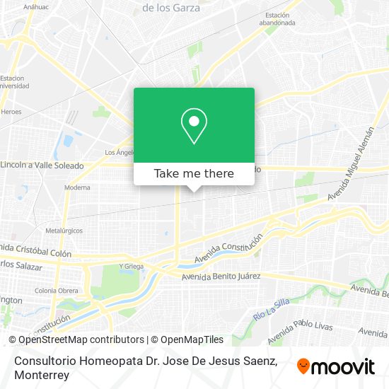 Mapa de Consultorio Homeopata Dr. Jose De Jesus Saenz