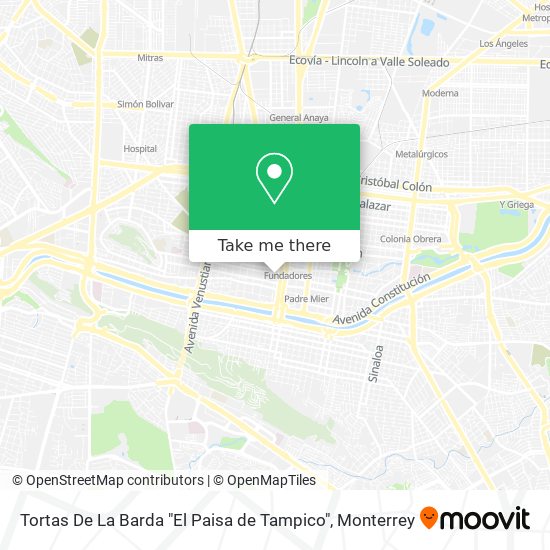 Mapa de Tortas De La Barda "El Paisa de Tampico"
