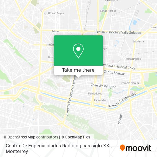 Mapa de Centro De Especialidades Radiologicas siglo XXI