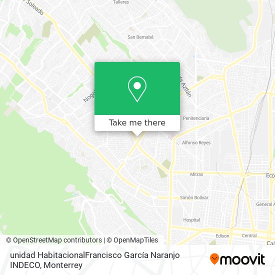 Mapa de unidad HabitacionalFrancisco García Naranjo INDECO