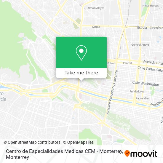 Mapa de Centro de Especialidades Medicas CEM - Monterrey