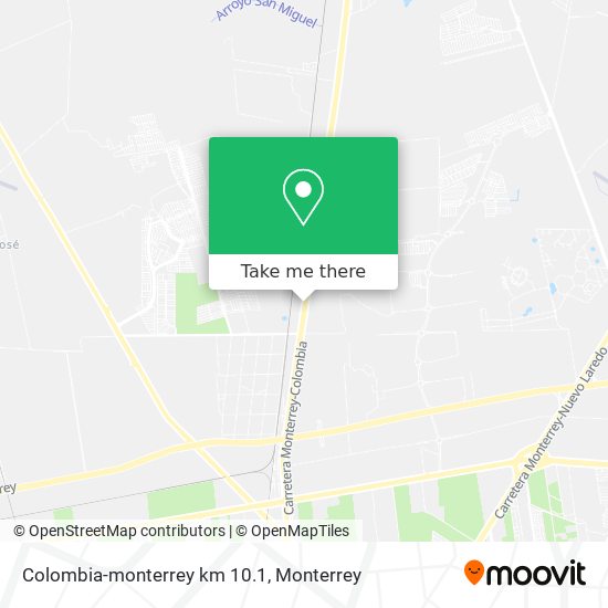 Mapa de Colombia-monterrey km 10.1