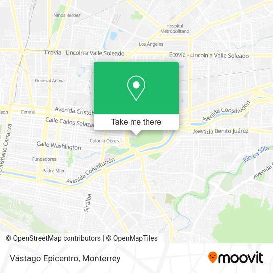 Mapa de Vástago Epicentro