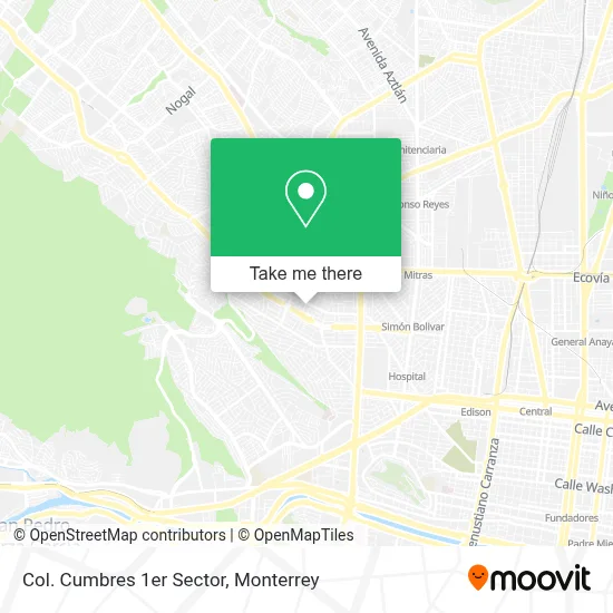 Col. Cumbres 1er Sector map