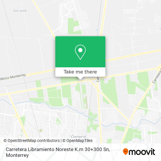 Mapa de Carretera Libramiento Noreste K.m 30+300 Sn