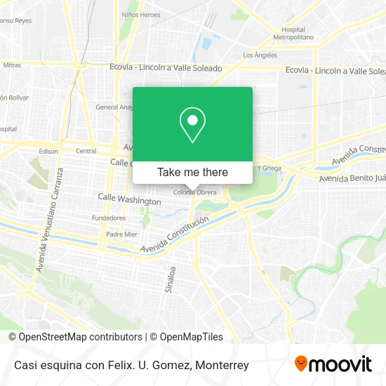 Mapa de Casi esquina con Felix. U. Gomez