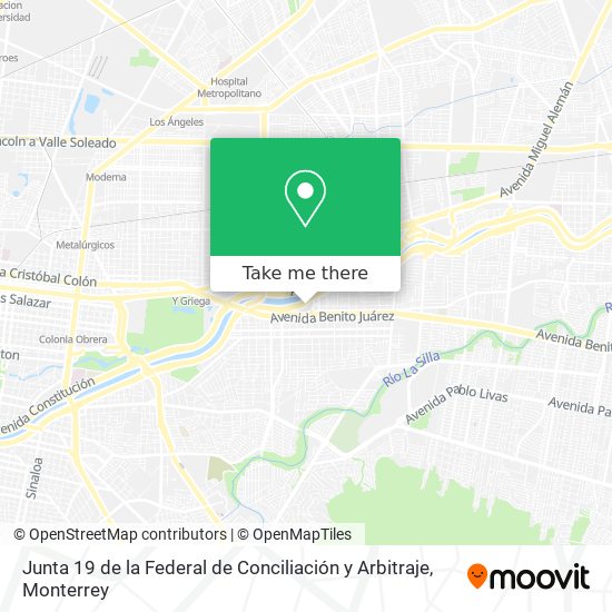 Mapa de Junta 19 de la Federal de Conciliación y Arbitraje