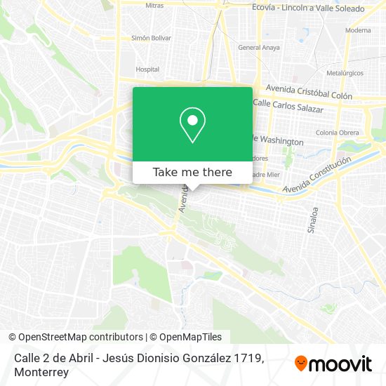 Calle 2 de Abril - Jesús Dionisio González 1719 map