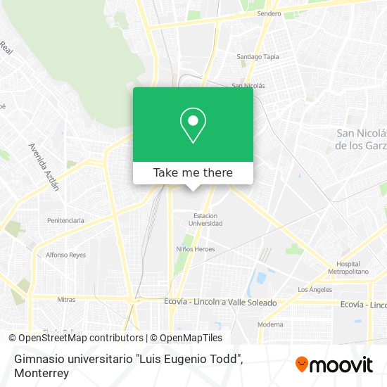 Gimnasio universitario "Luis Eugenio Todd" map