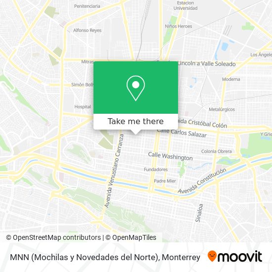 MNN (Mochilas y Novedades del Norte) map