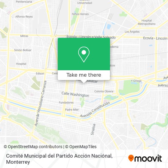 Mapa de Comité Municipal del Partido Acción Naciónal