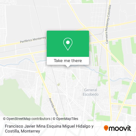 Francisco Javier Mina Esquina Miguel Hidalgo y Costilla map
