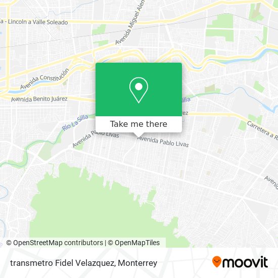 transmetro Fidel Velazquez map