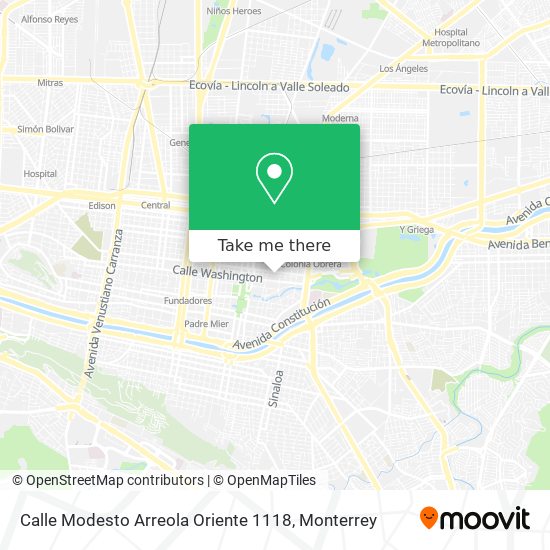 Calle Modesto Arreola Oriente 1118 map