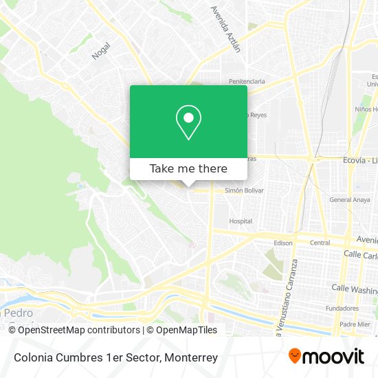 How to get to Colonia Cumbres 1er Sector in Monterrey by Bus or Metrorrey?