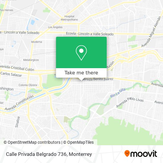 Mapa de Calle Privada Belgrado 736