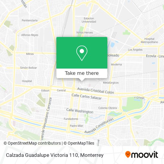 Calzada Guadalupe Victoria 110 map