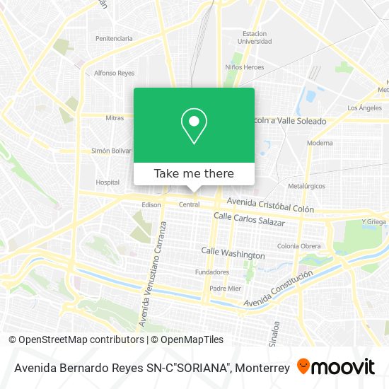 Mapa de Avenida Bernardo Reyes SN-C"SORIANA"