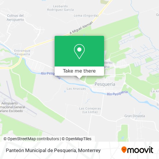 Mapa de Panteón Municipal de Pesquería