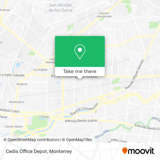 How to get to Cedis Office Depot in Guadalupe by Bus or Metrorrey?