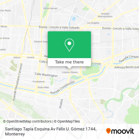 Santiago Tapia Esquina Av Félix U. Gómez 1744 map