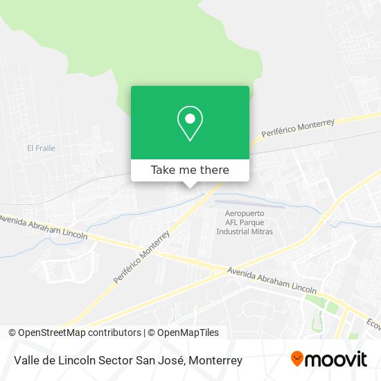 Valle de Lincoln Sector San José map