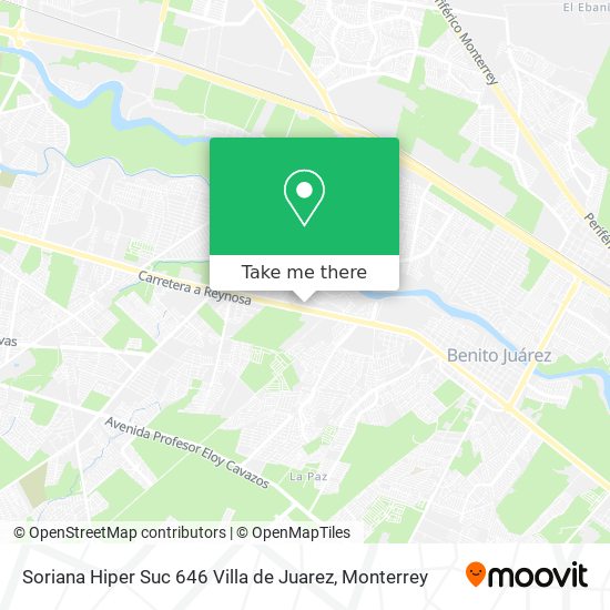 Mapa de Soriana Hiper Suc 646 Villa de Juarez