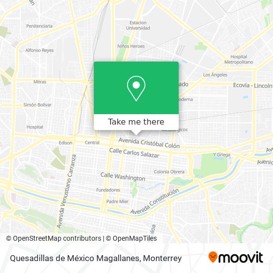 Mapa de Quesadillas de México Magallanes