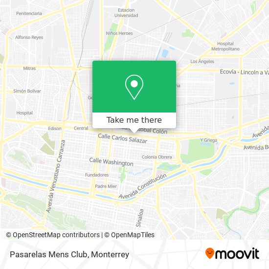 How to get to Pasarelas Mens Club in Monterrey by Bus or Metrorrey?