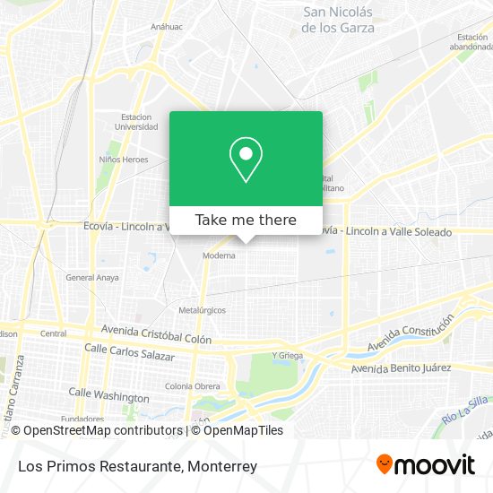 Mapa de Los Primos Restaurante