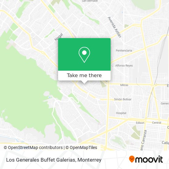 How to get to Los Generales Buffet Galerias in Monterrey by Bus or  Metrorrey?