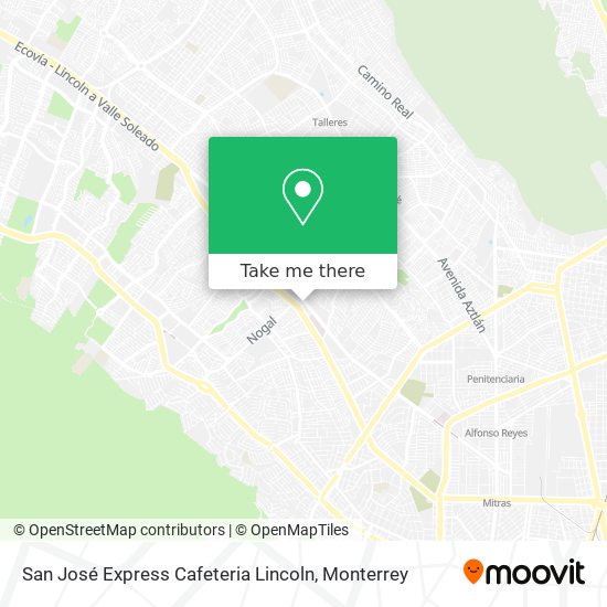 San José Express Cafeteria Lincoln map