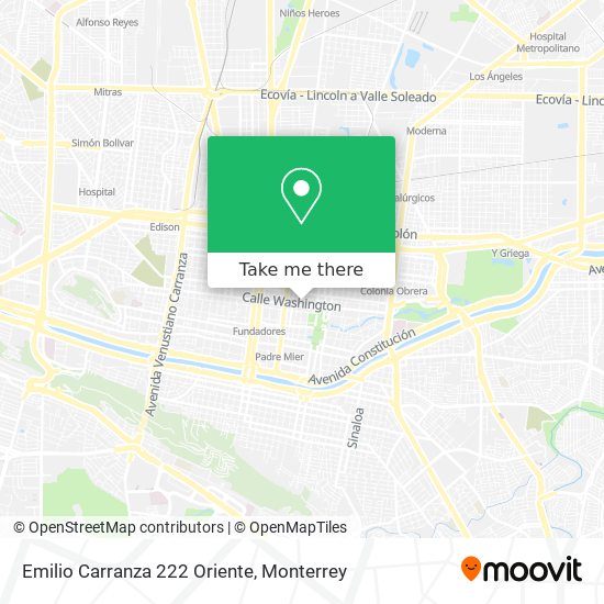 Emilio Carranza 222 Oriente map