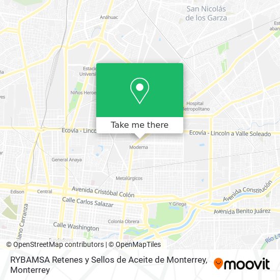 Mapa de RYBAMSA Retenes y Sellos de Aceite de Monterrey