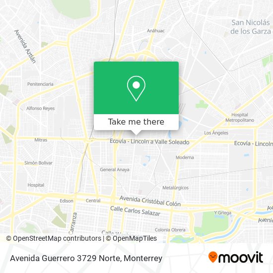 Avenida Guerrero 3729 Norte map