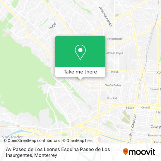 Av Paseo de Los Leones Esquina Paseo de Los Insurgentes map