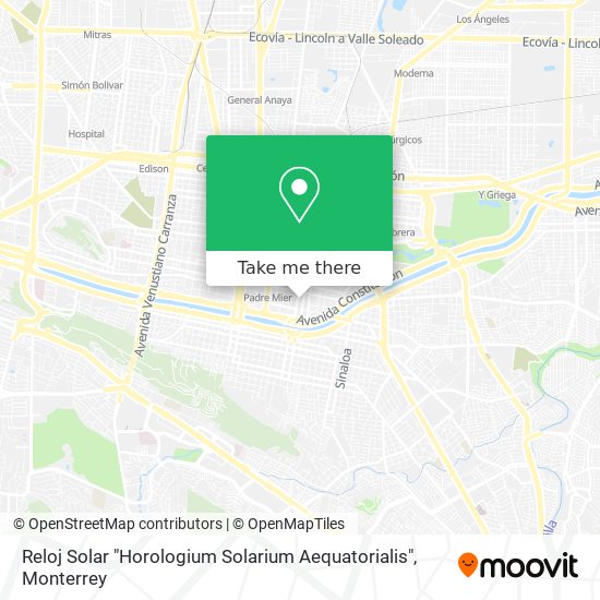 Mapa de Reloj Solar "Horologium Solarium Aequatorialis"
