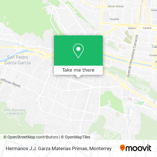 Mapa de Hermanos J.J. Garza Materias Primas