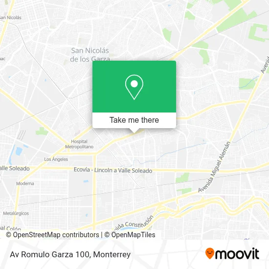 Av Romulo Garza 100 map