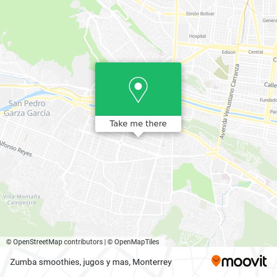 Zumba smoothies, jugos y mas map